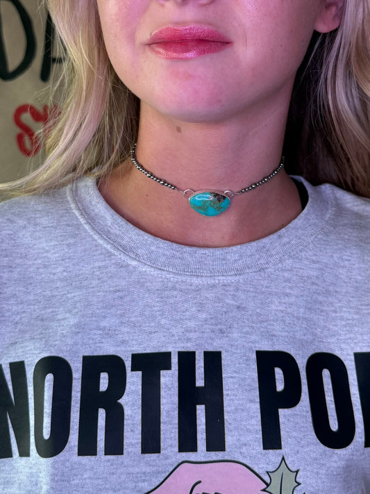 Turquoise Choker & Sterling Silver