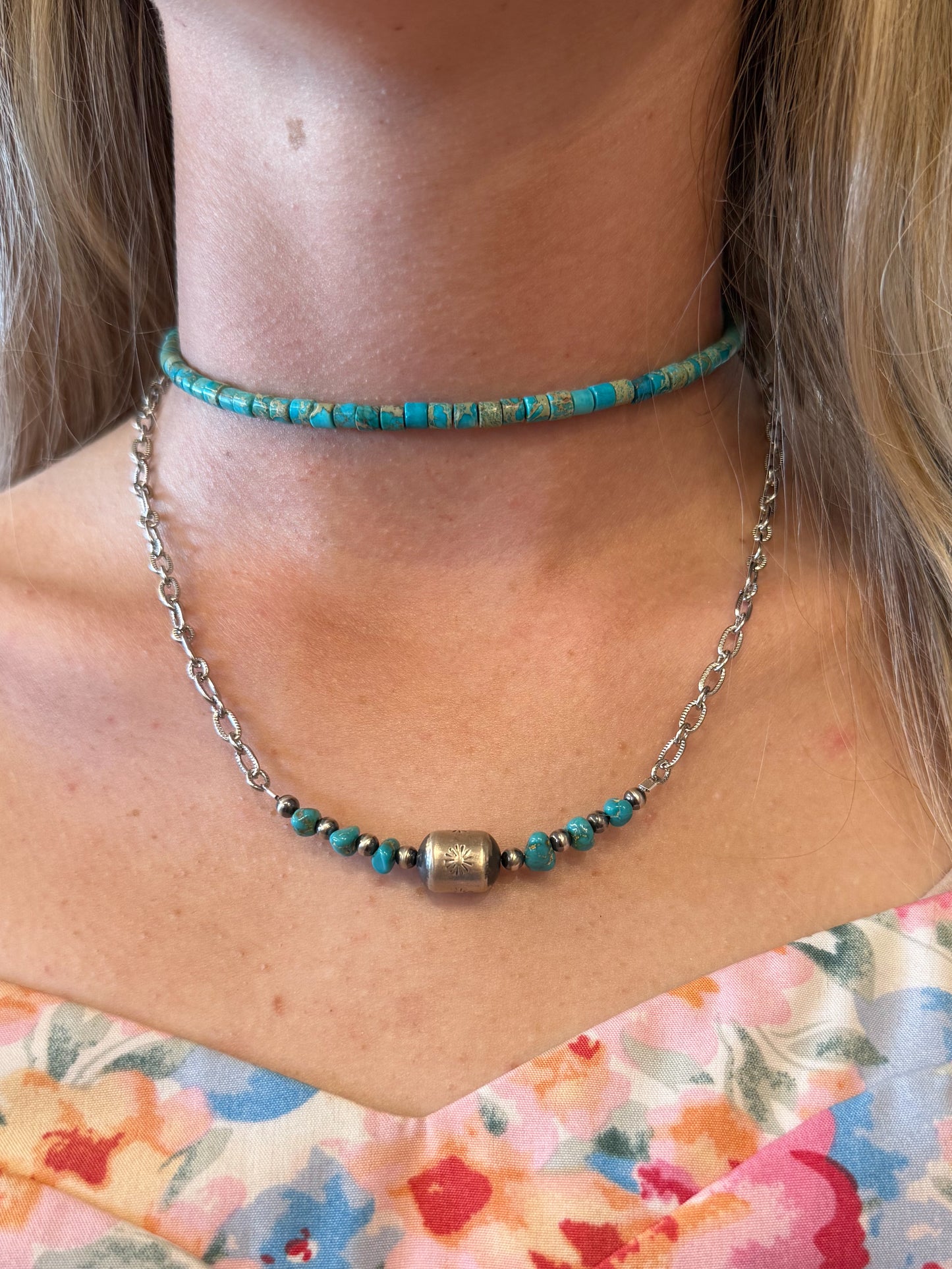 Turquoise Memory Wire necklace