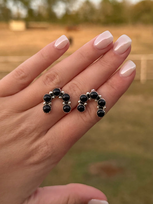 Black Onyx Studs ￼